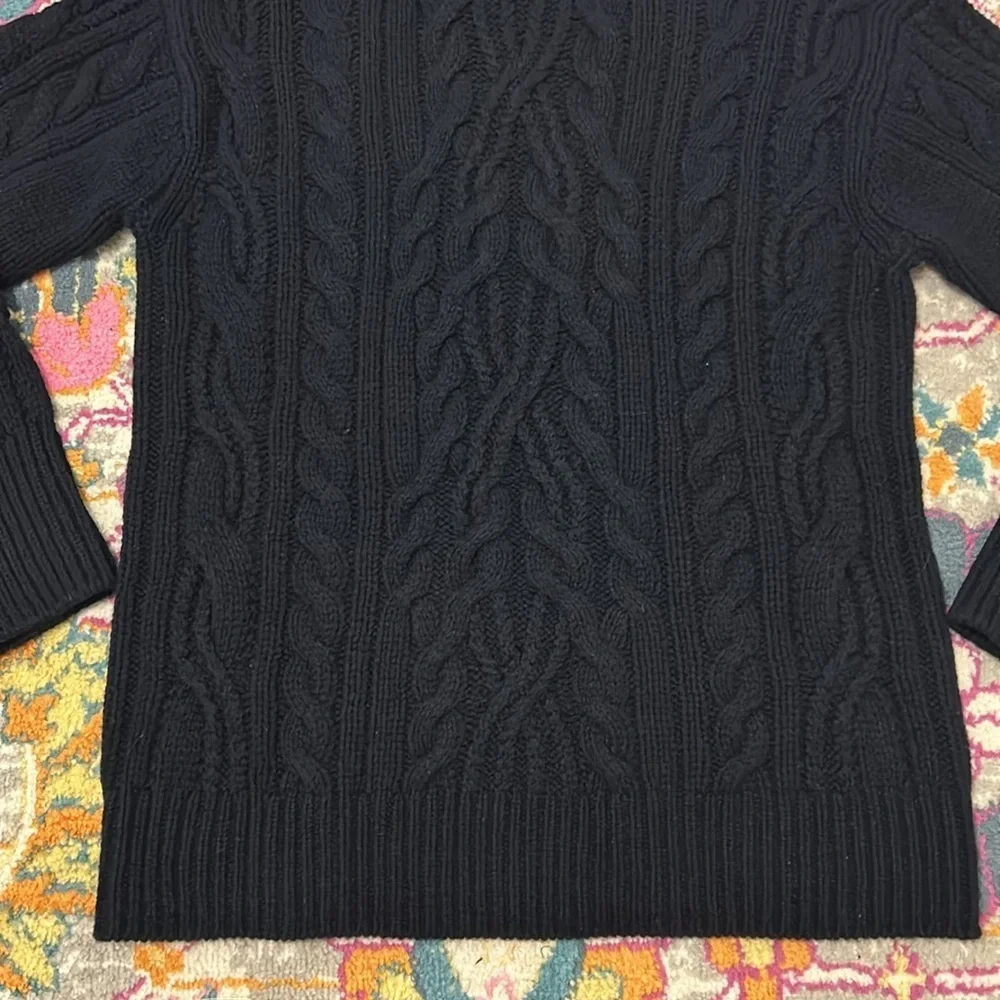 Vince Oversized Cable-Knit Wool Blend Sweater in Coastal Navy New Size Small